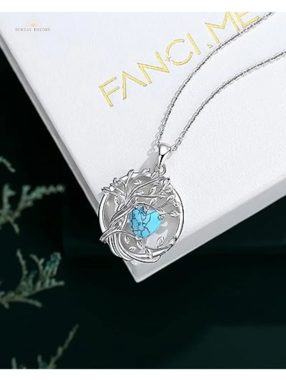 Sterling Silver Tree of Life Birthstone Pendant Necklace